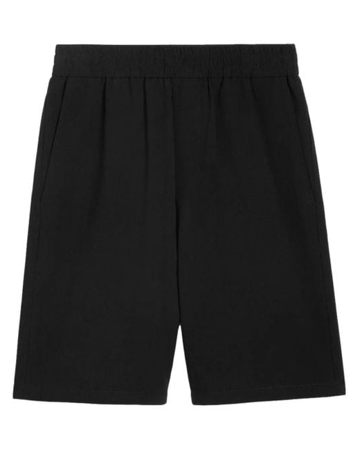 AMI Black Elasticated Waist Bermuda Shorts for men
