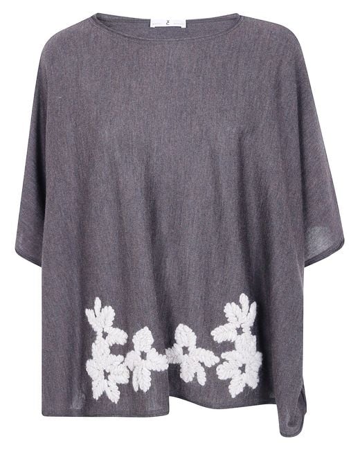 Whyci Blue Jacket Embroidered Poncho