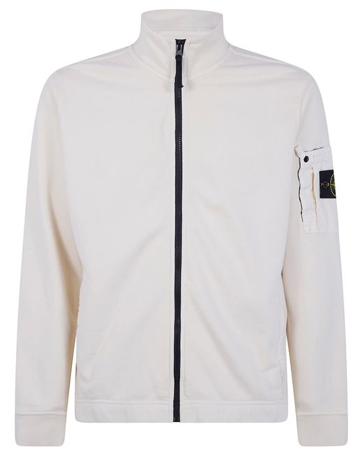 Stone Island Natural Zip Up Cardigan for men
