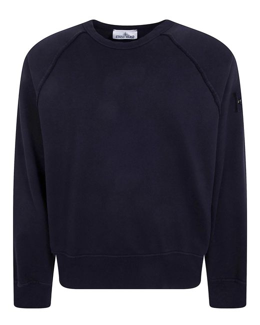 Stone Island Blue Round Neck Sweatshirt for men