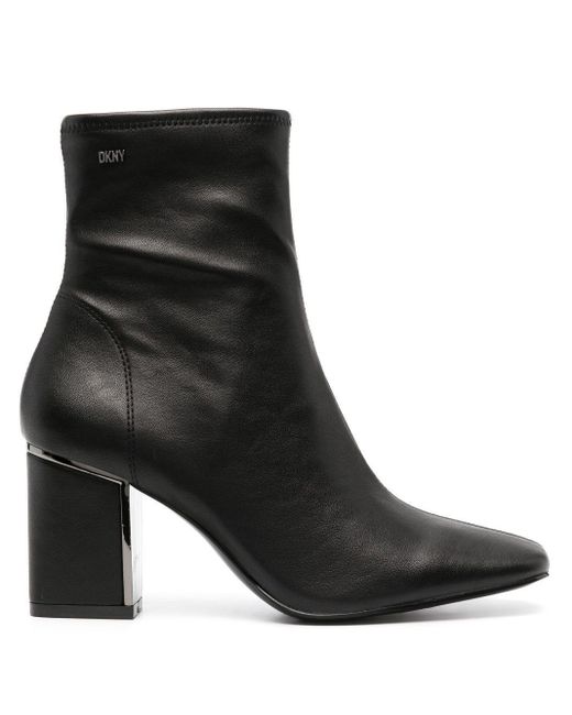 DKNY Black Logo-plaque Ankle Boots