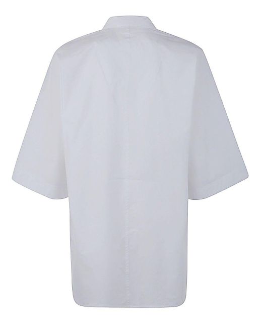 Sofie D'Hoore White Short Sleeve Shirt With Front Placket