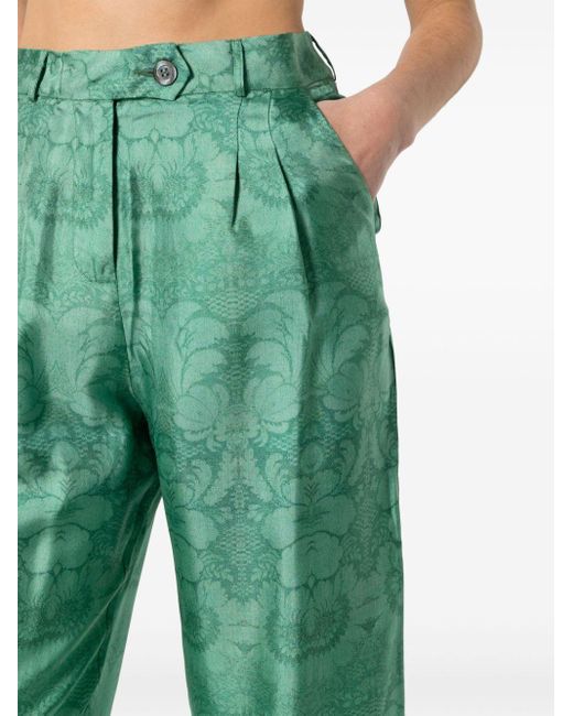 Pierre Louis Mascia Green Printed Trouser