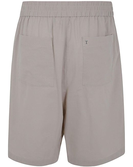 AMI Gray Elasticated Waist Bermuda Shorts for men