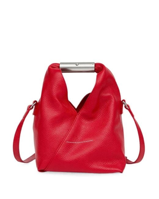 MM6 by Maison Margiela Red Shoulder Bag Leather "Japanese"