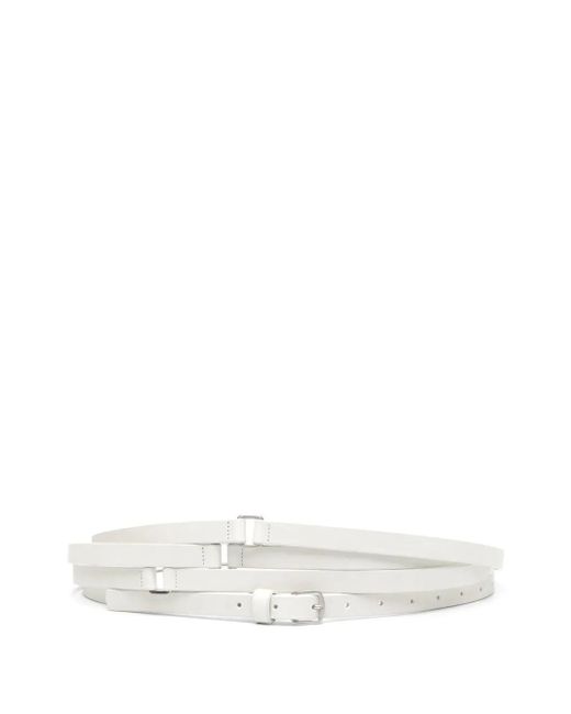 Ann Demeulemeester White Kepa 1,5Cm Triple Wrap Belt Oily Calf Sk