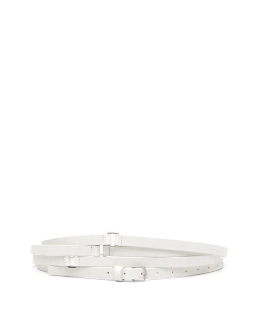 Ann Demeulemeester White Kepa 1,5Cm Triple Wrap Belt Oily Calf Sk