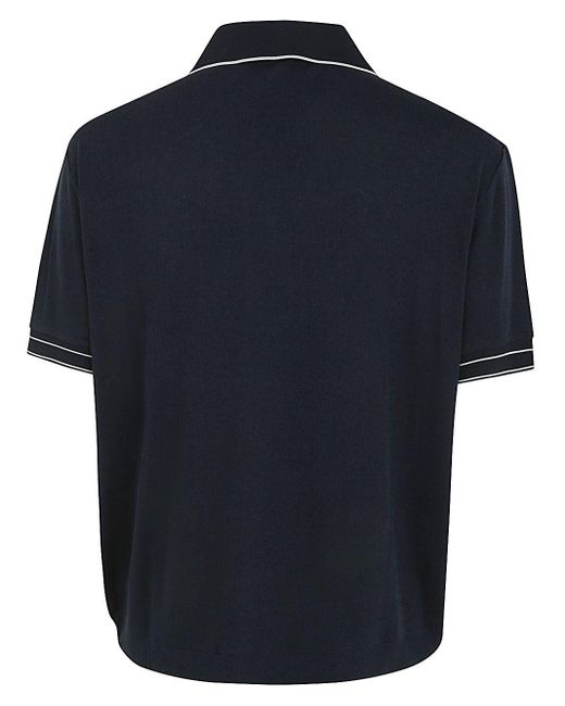 Giorgio Armani Blue Short Sleeves Polo Shirt With Pocket Clothing for men