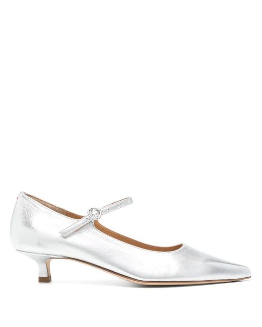 Aeyde White Polina Laminated Nappa Leather