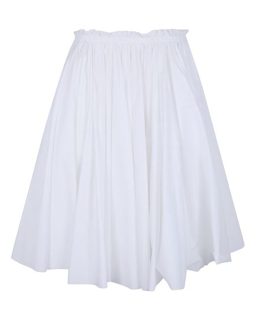 AMI White Midi "Corolla" Skirt