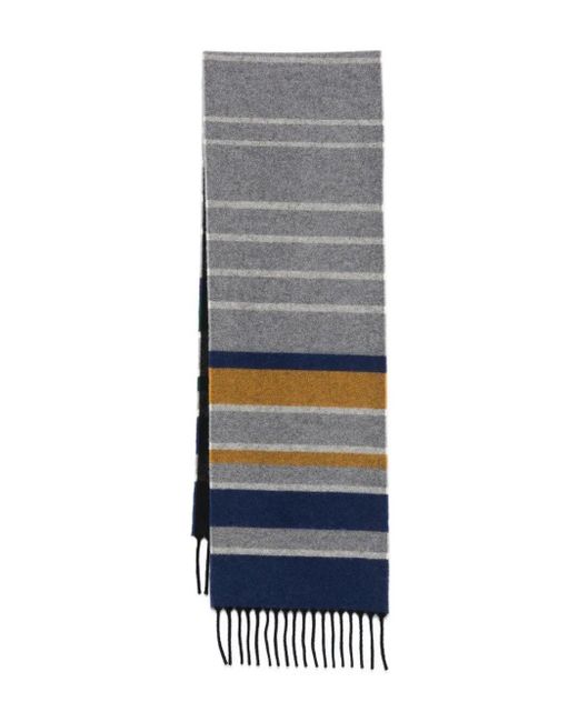 Paul Smith Gray Wool Blend Scarf for men