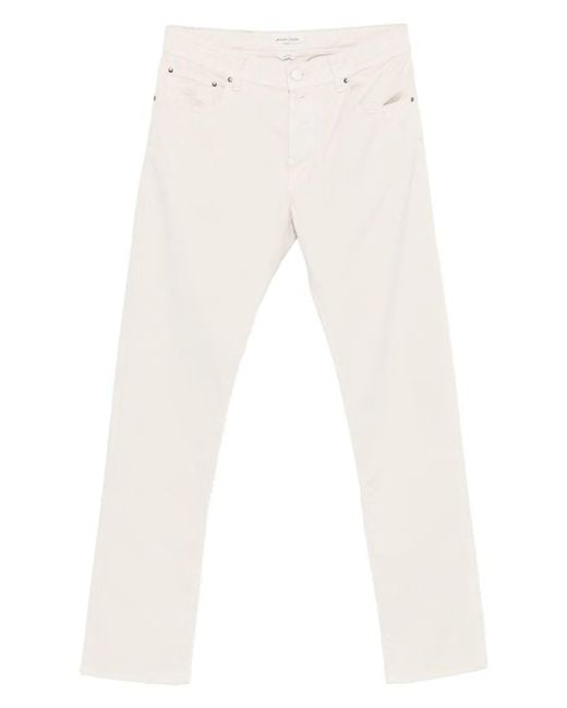 Jacob Cohen White "Pant 5 Pockets Slim Fit Bard Tr" Trousers for men