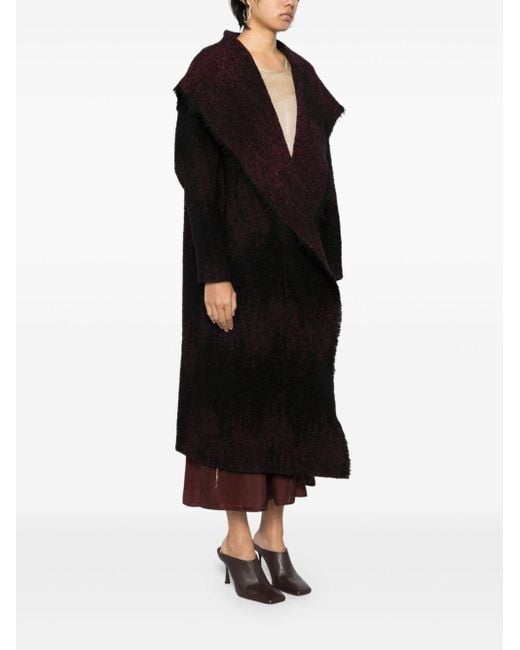 Uma Wang Black Hooded Single-Breasted Coat