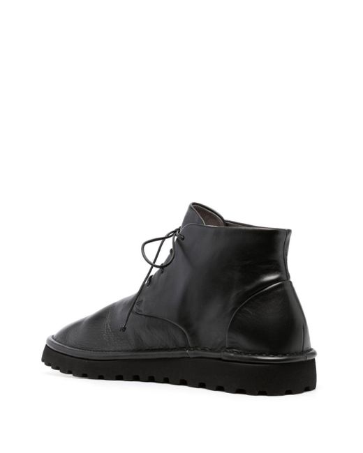 Marsèll Black Lace-up Leather Ankle Boots for men