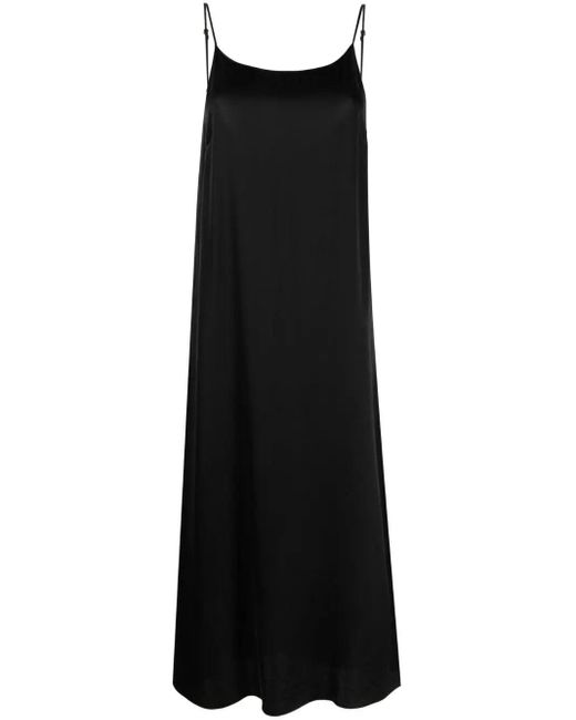 Uma Wang Black Silk Midi Slip Dress