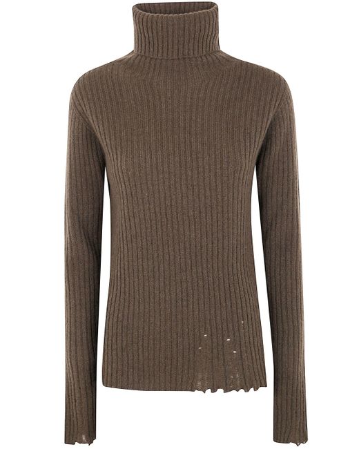 Maglione Con Orlo Sfrangiato di Uma Wang in Green