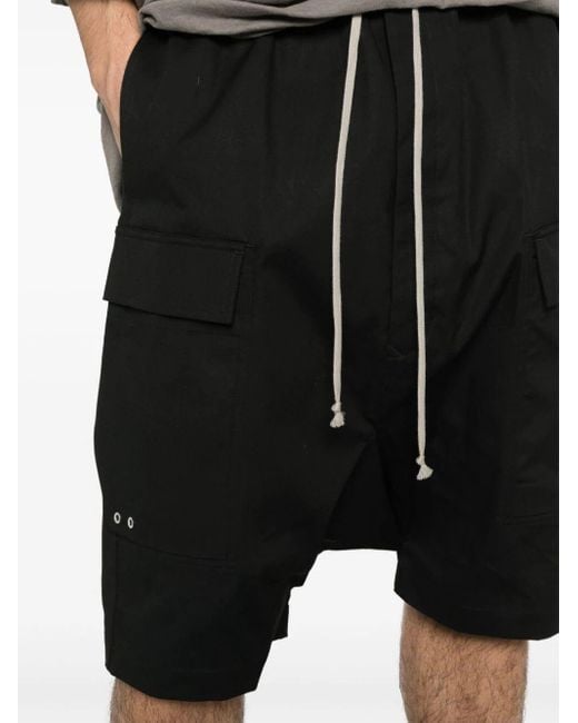 Rick Owens Black Cargo Pods Shorts Clothing for men