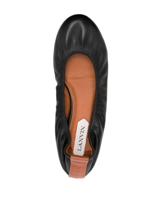 Lanvin Black Leather Ballerina Shoes
