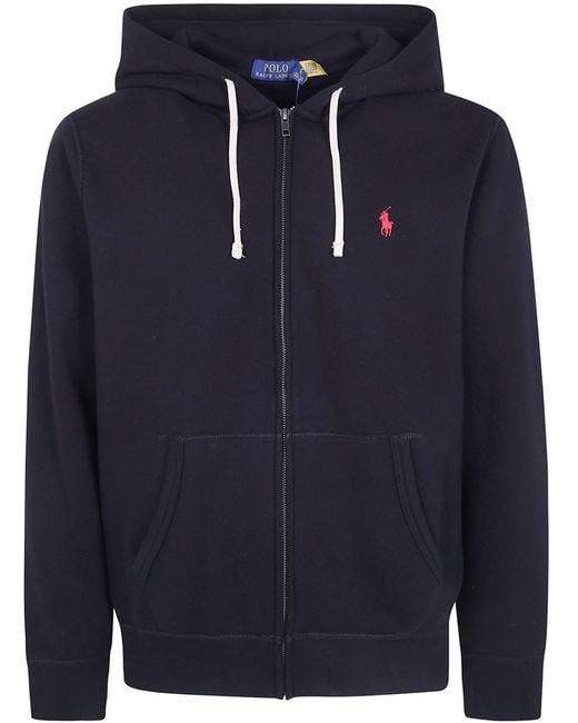 Polo Ralph Lauren Blue Sweatshirt Hooded "Long Sleeve Knit" for men