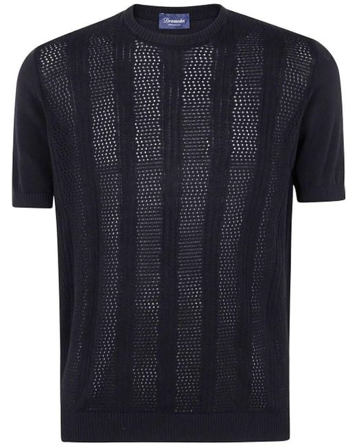Drumohr Short Sleeves Round Neck T-Shirt in Blue for Men | Lyst UK