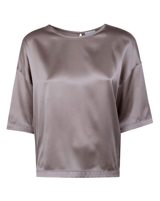 Brunello Cucinelli Brown Short Sleeves Blouse