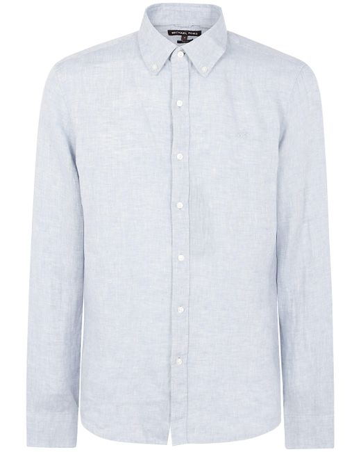Michael Kors White Long Sleeves Linen Shirt for men