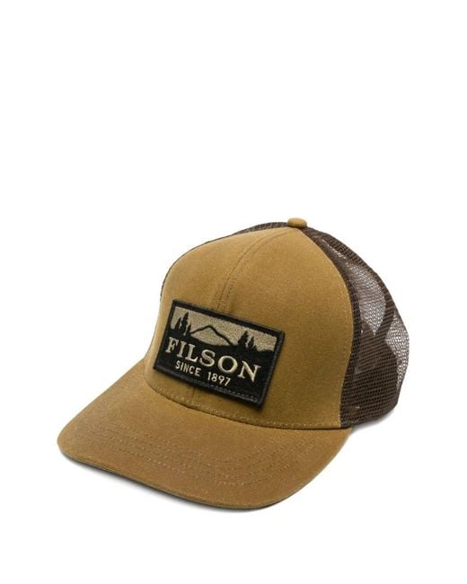 Filson Green Scenic Waxed Logger Mesh Cap for men