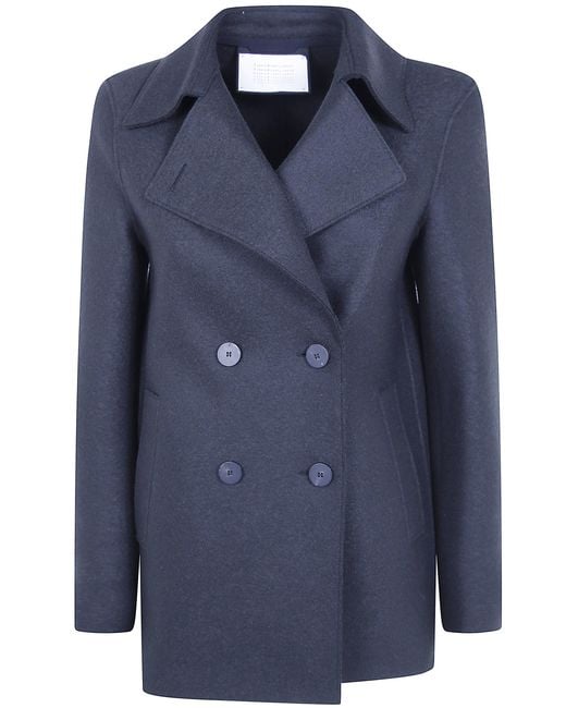 Harris Wharf London Blue Coat Wool 100% "Peacoat"