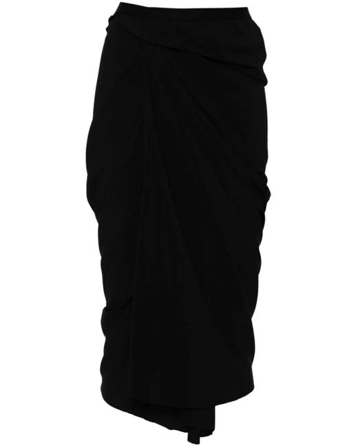 Rick Owens Black Wrap Skirt Clothing