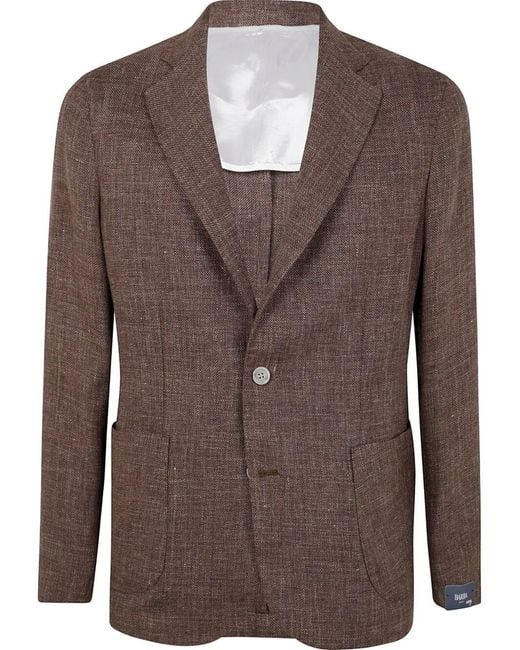 Barba Napoli Brown Easy Single Breast Jacket for men