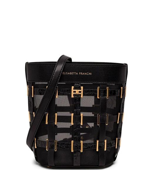 Elisabetta Franchi Black Studs Satchel Bag