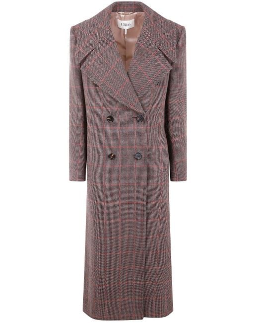 Chloé Brown Long Double Breast Coat