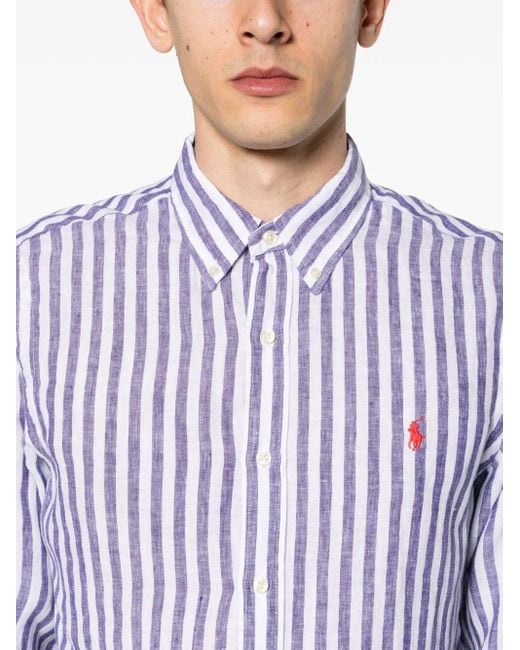 Polo Ralph Lauren Blue Striped Shirt for men