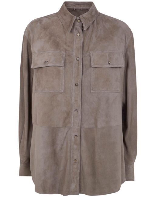 Brunello Cucinelli Natural Leather Shirt