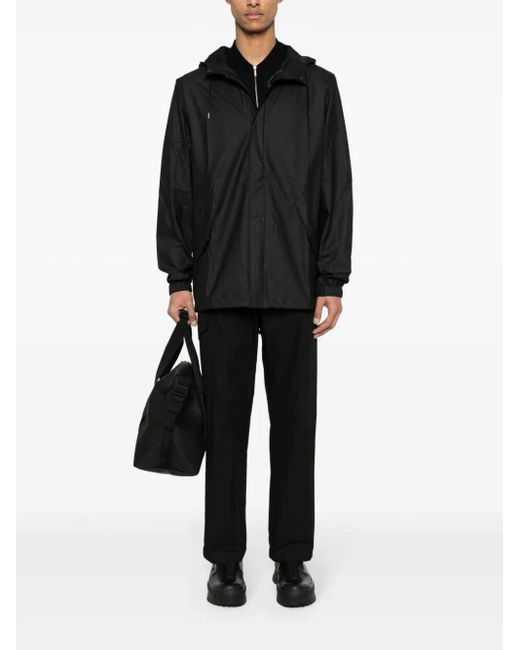 Rains Black Fishtail Jacket for men