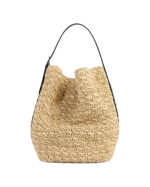 Totême  Natural Belted Raffia Tote Bag