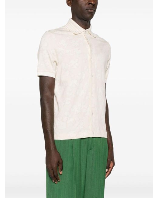 Paul Smith White Floral-Jacquard Cotton Shirt for men