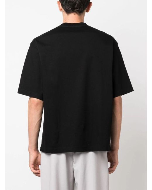 Lanvin Black Logo Cotton T-Shirt for men