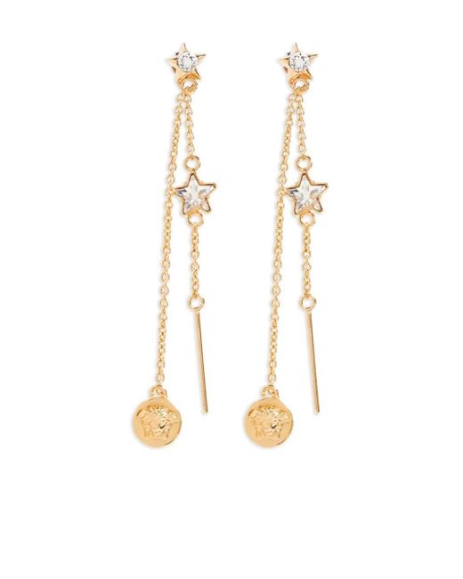 Versace White Earrings Metal Strass