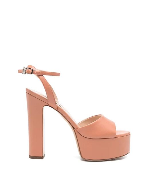 Casadei Pink "Patty" Minorca Leather Sandals T.130