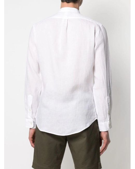 Polo Ralph Lauren White Polo Pony Collarless Shirt for men