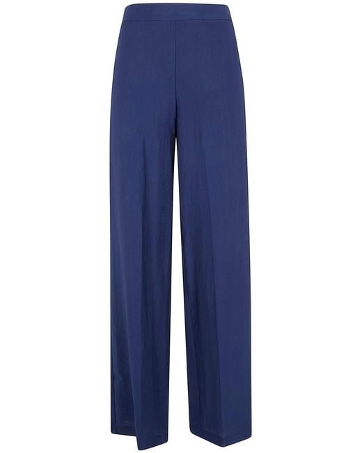 Anneclaire Blue High Waist Wide Leg Trousers