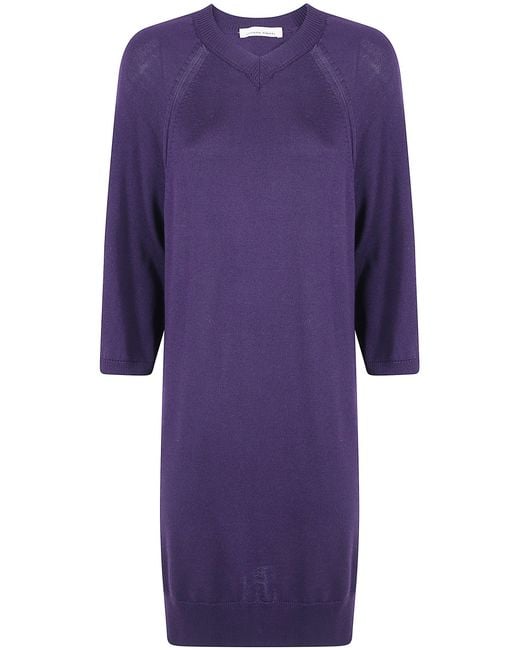 Liviana Conti Purple Dress Wool 100% "Desme"