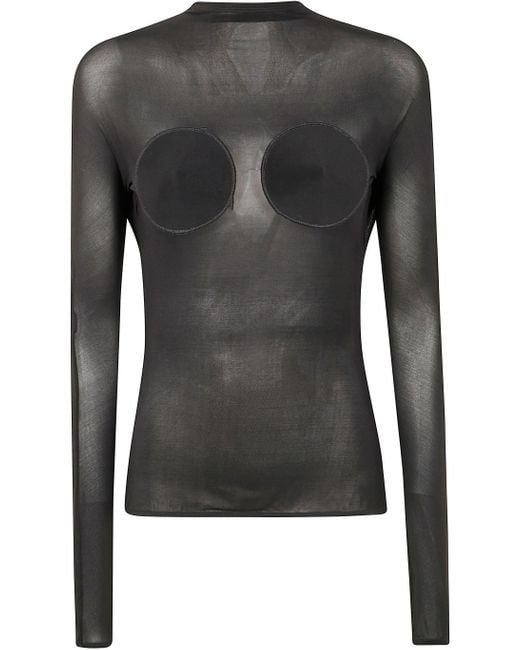Jean Paul Gaultier Gray Light Jersey Backless Top With Covered Cup Detail