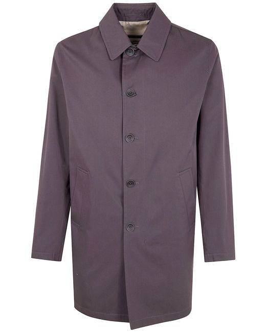 Herno Purple Single Breasted Midi Coat for men