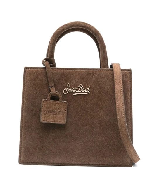 Mc2 Saint Barth Brown Suede Shop Bag Mini