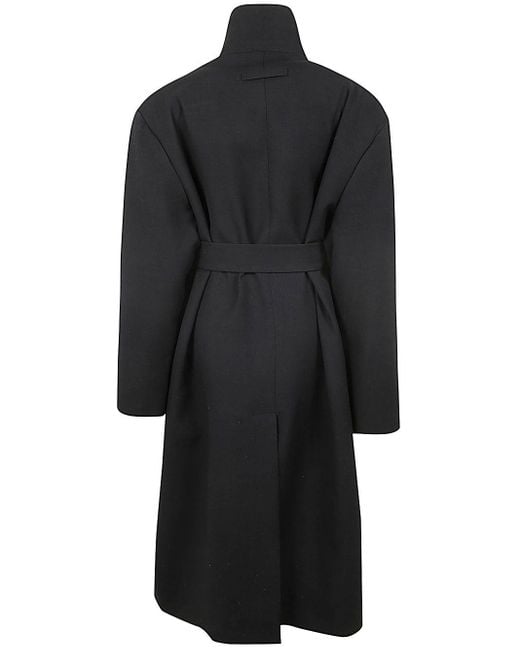 Fear Of God Black Stand Collar Relaxed Overcoat for men