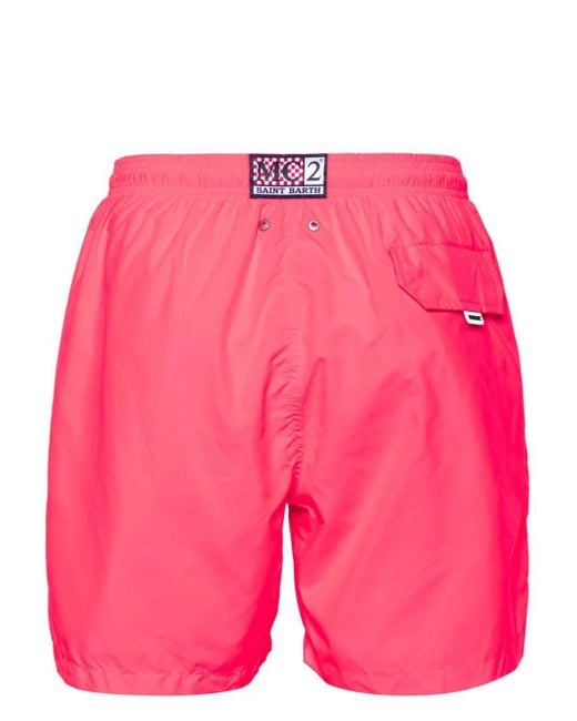 Mc2 Saint Barth Pink X Pantonetm Drawstring-waist Swim Shorts for men