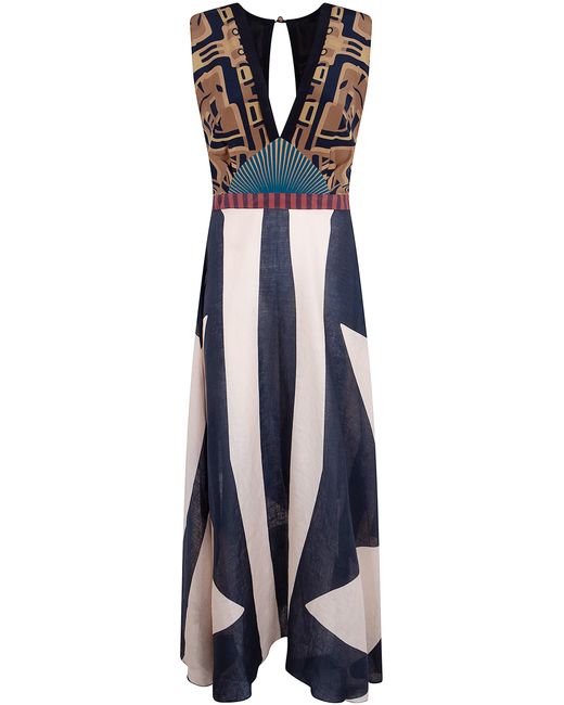 VOLANTIS Blue "Ginko" Evening Dress