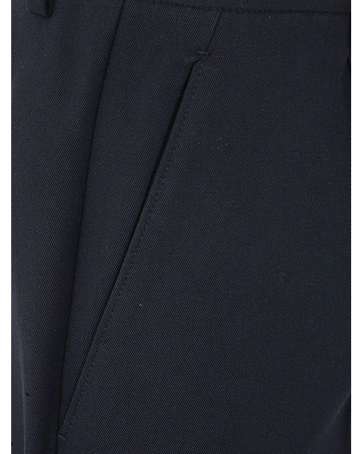 Zegna Blue Cotton And Wool Pants Clothing for men
